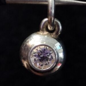 James Avery 925 Silver Remembrance Birthstone White Sapphire Charm