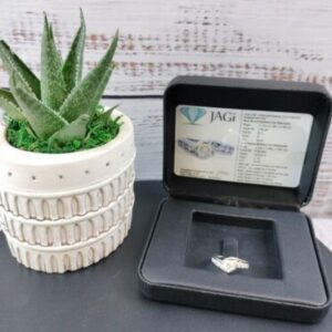 14k White Gold Bypass Style Diamond Engagement Ring JAGi Certified