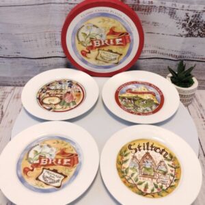 Set of 4 Restoration Hardware BRIE Classic Cheese Plates 7.5" in Box