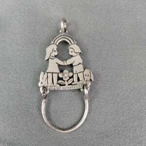 James Avery Retired Boy & Girl With Rainbow Charm Holder