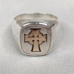 James Avery 14K Gold & 925 Silver Retired Celtic Cross RING VINTAGE Size 10