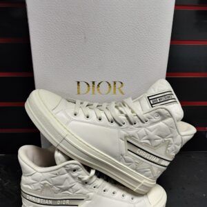 DIOR WALK N Walk'N"Dior Star Lace Up High Top Leather Flat Sneakers Shoes