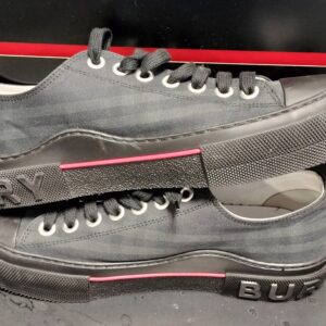 BURBERRY Jack Vintage Check Sneakers In Dark Charcoal Size 40